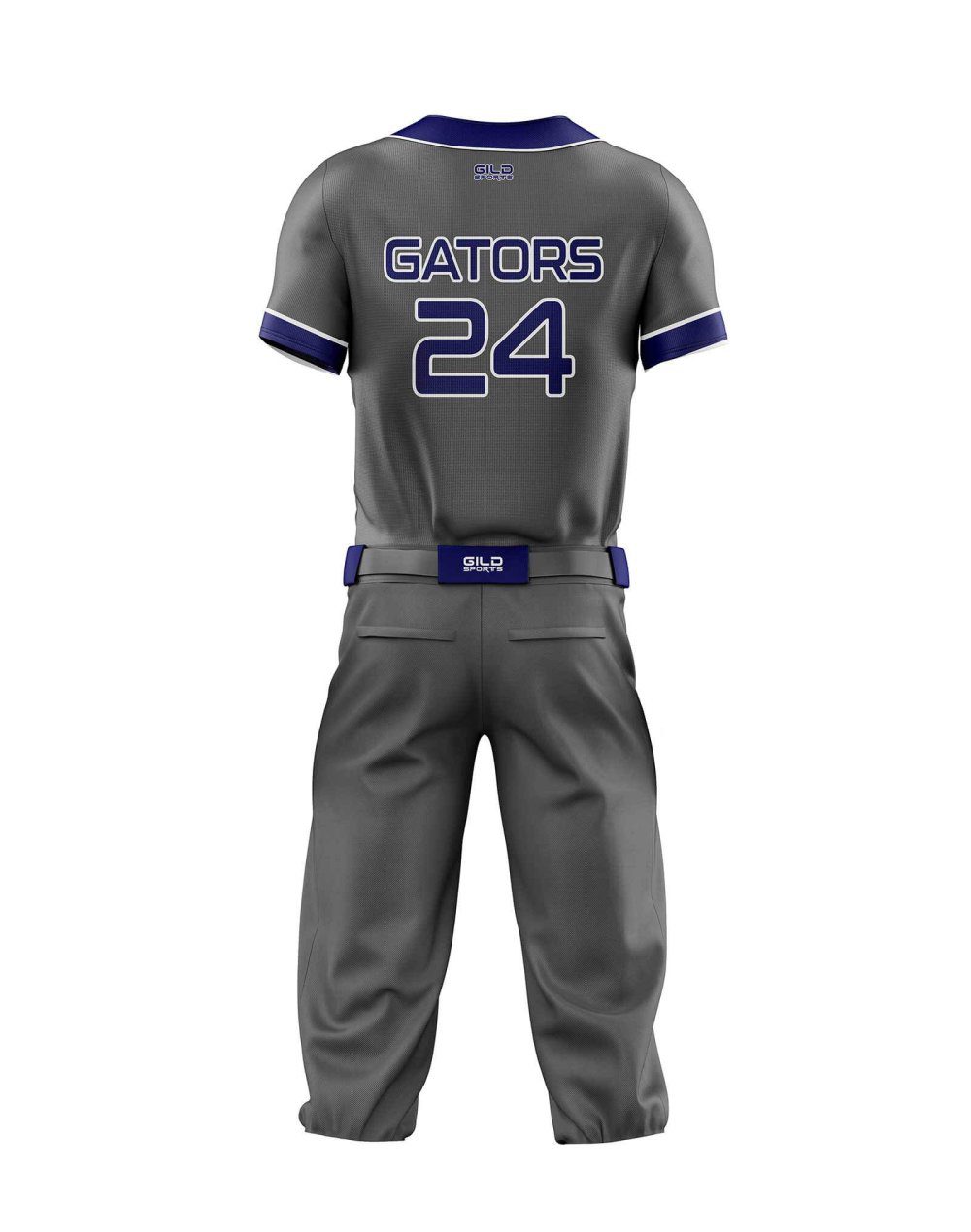 Back view in All Gray Uniforms Baseball