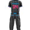Back view in pine stripe Black color Blank Baseball Uniforms