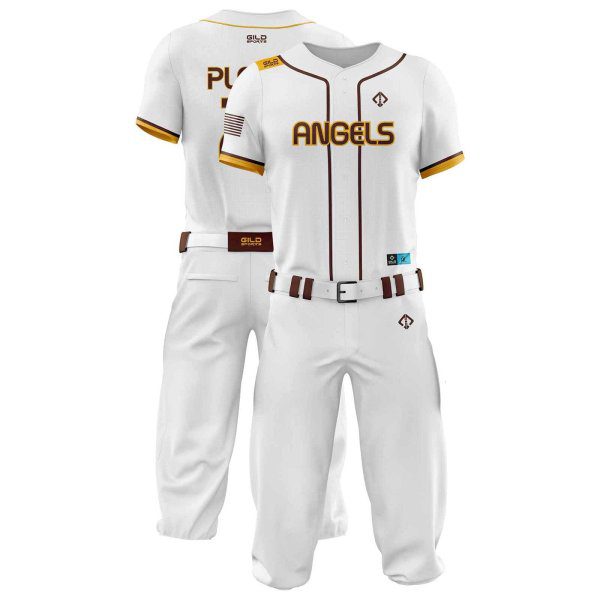 Double view in white color Best Throwback Baseball Uniforms