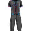 Front view in pine stripe Black color Blank Baseball Uniforms