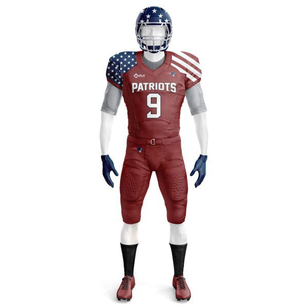 Front view in Red color American flag Football Practice Jerseys