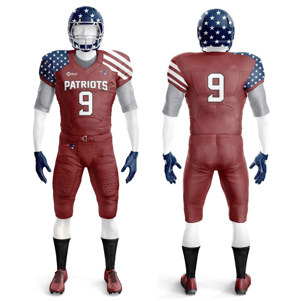 Red color American flag Football Practice Jerseys.