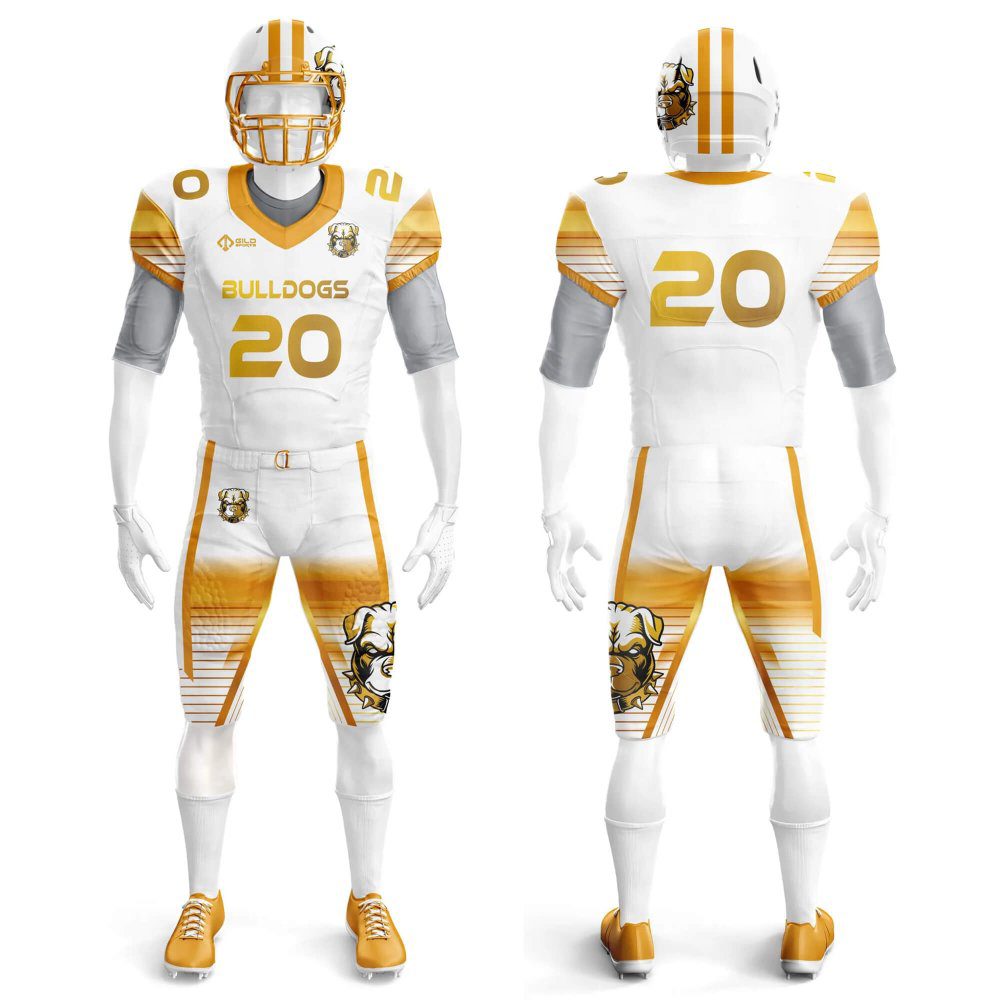 white and gold Professional football game jerseys