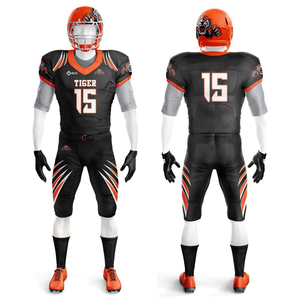 Black color Custom football uniforms