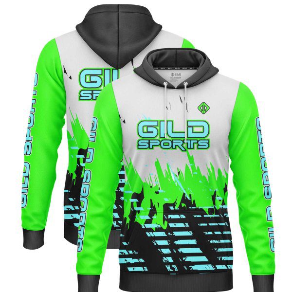 green and white color Create Custom Hoodies Cheap by gild sports