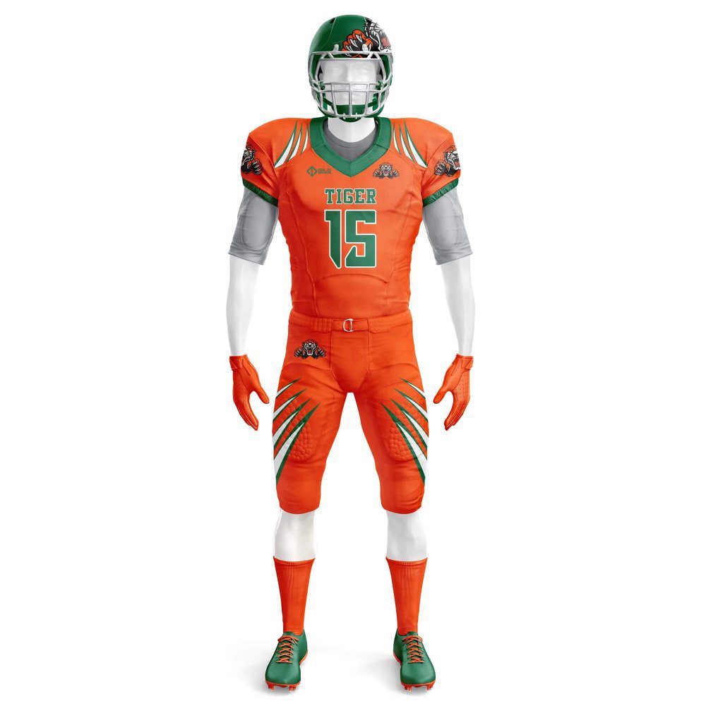 Front view in Orange color Custom Football Jerseys