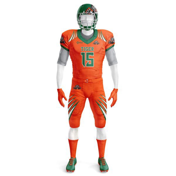 Front view in Orange color Custom Football Jerseys