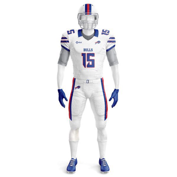 Front view in white color High Quality Football Uniforms