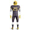 Back view in Black and yellow color Custom American Football Uniforms