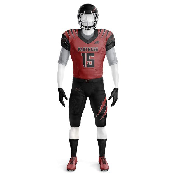 Front view in black color Youth Uniforms football