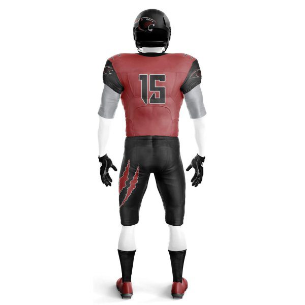 Back view in black color Youth Uniforms football