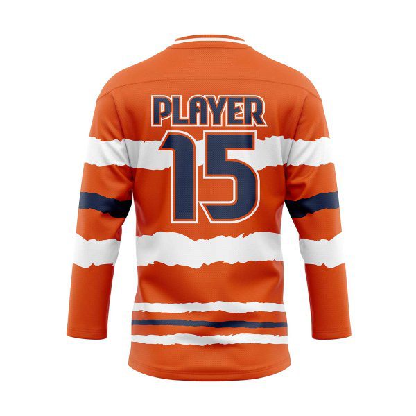 Back View orange Reversible Ice Hockey Jersey