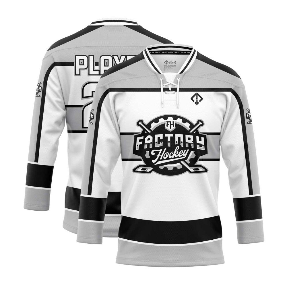 grey and white Ice Hockey Jersey Design