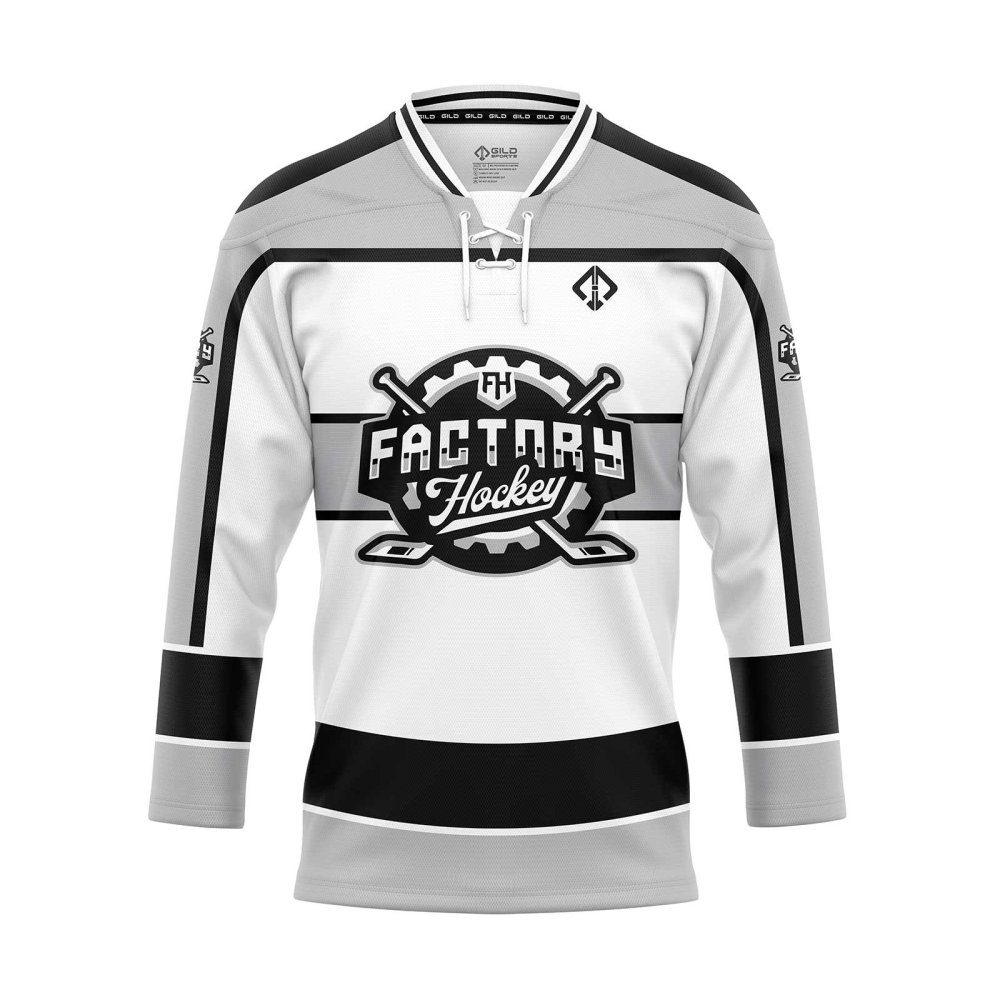 Front view in grey and white Ice Hockey Jersey Design