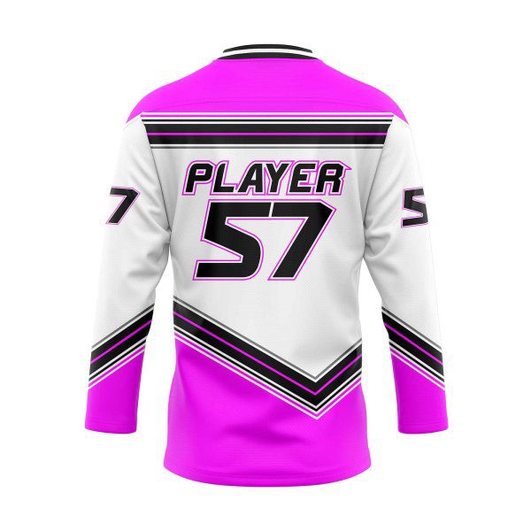 Back view Pink Hockey Jersey