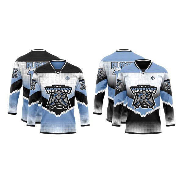 Double view in sky and navy Reversible Hockey Jersey Canada