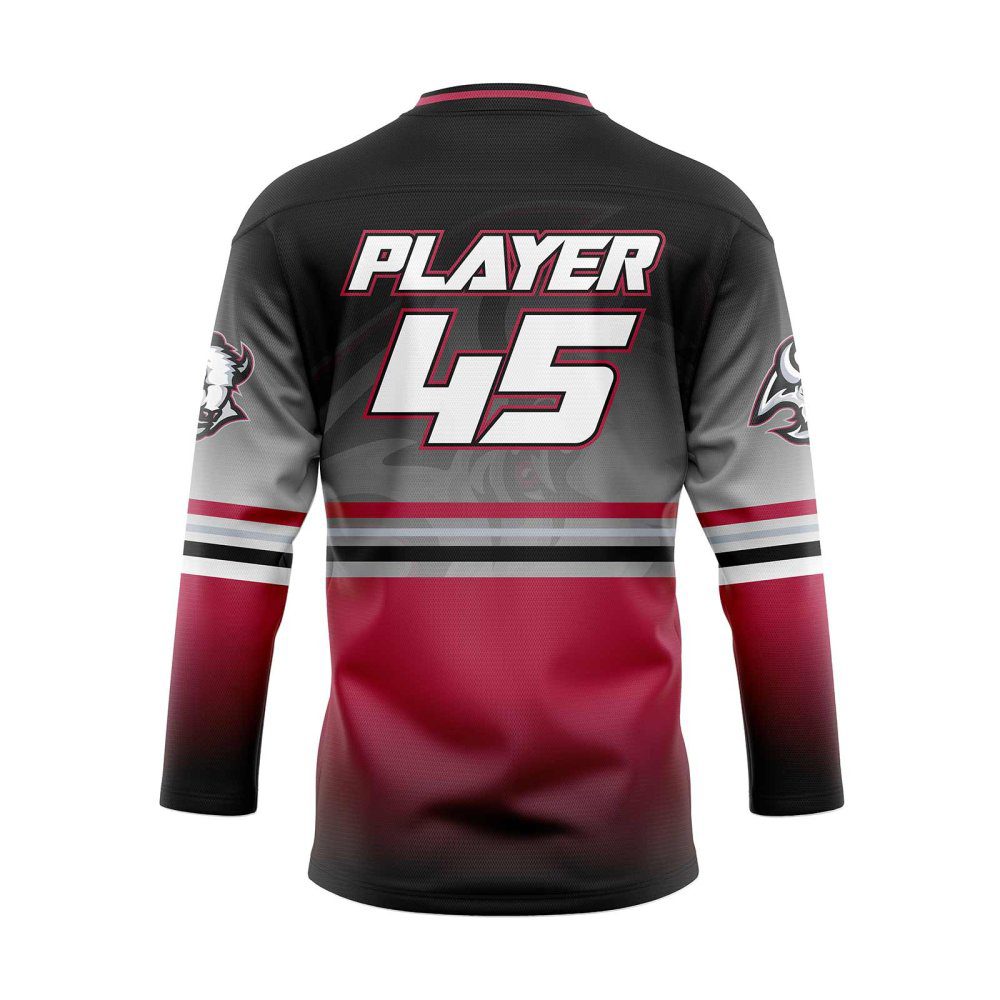 Back view of Hockey Jersey Black