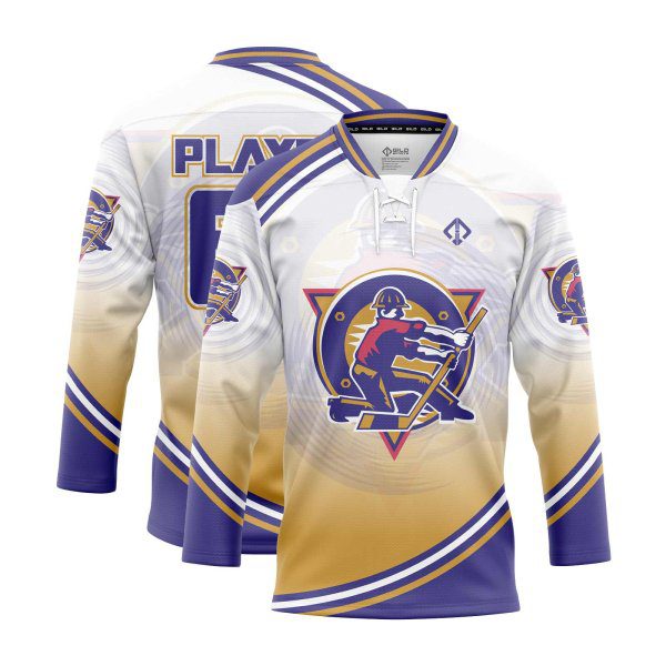 Gold and purple Hockey Custom Practice Jersey