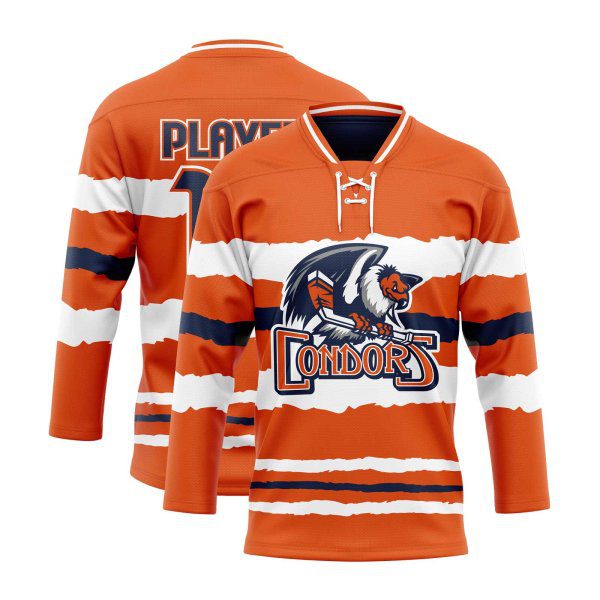 Double View orange Reversible Ice Hockey Jersey