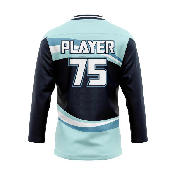 Back view Sky Blue Ice Hockey Goalie Jerseys