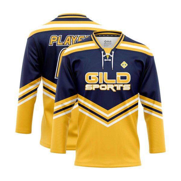 Navy and yellow color jersey create in Hockey Jersey Creator