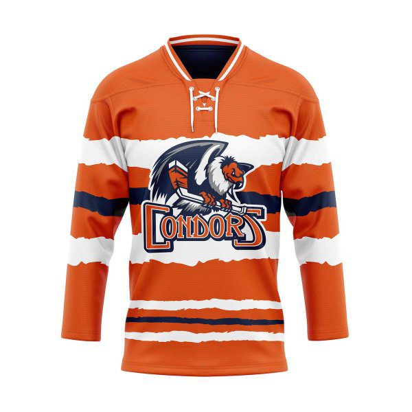 Front View orange Reversible Ice Hockey Jersey