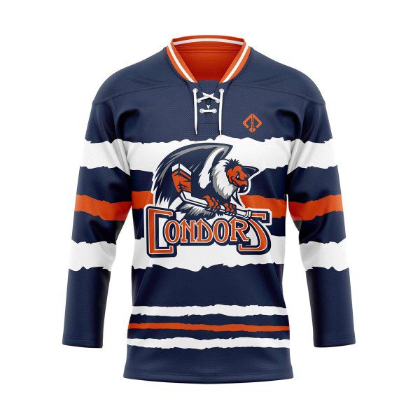 Front View navy Reversible Ice Hockey Jersey