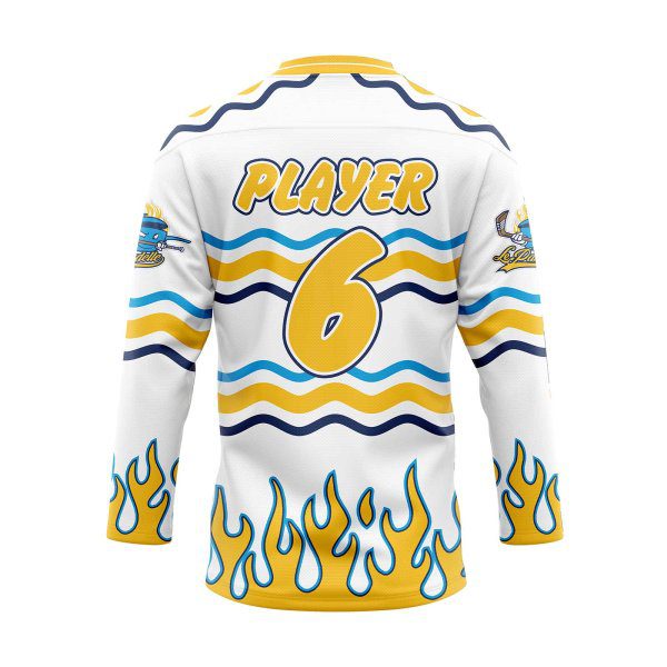 Back view of white Designer Hockey Jerseys