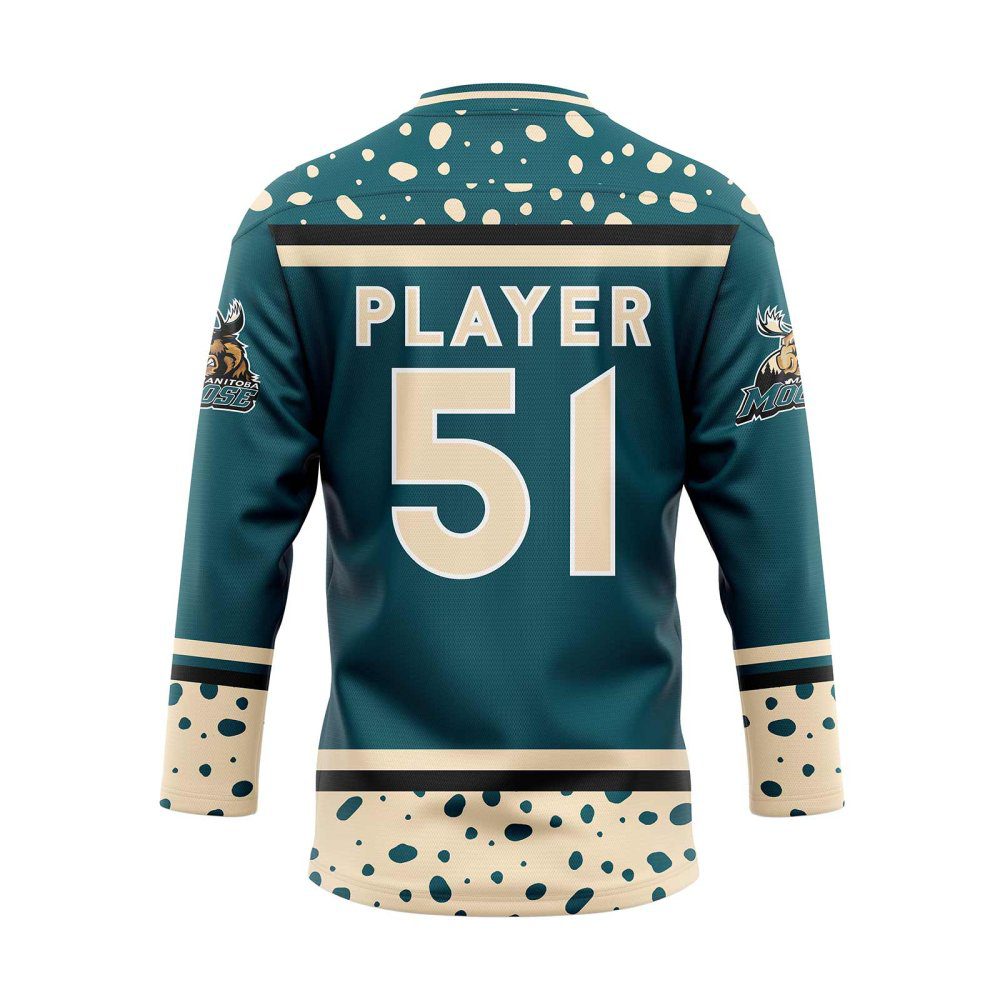 Back View in Green Custom Reversible Hockey Jerseys