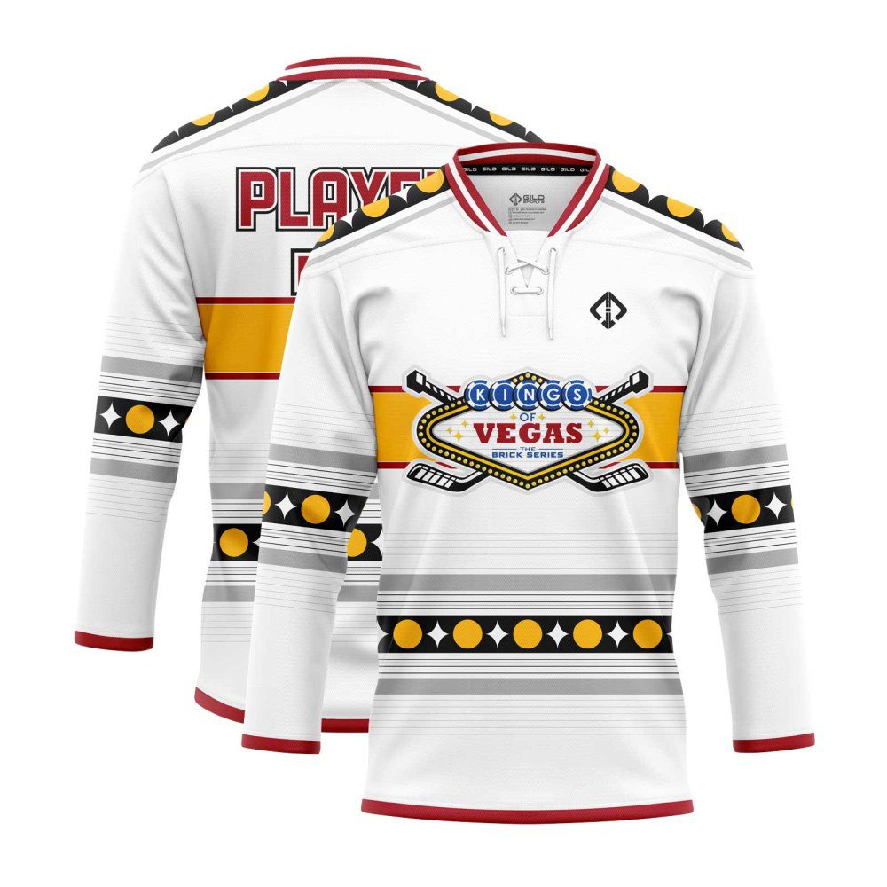 white Goalie Cut Hockey Jersey