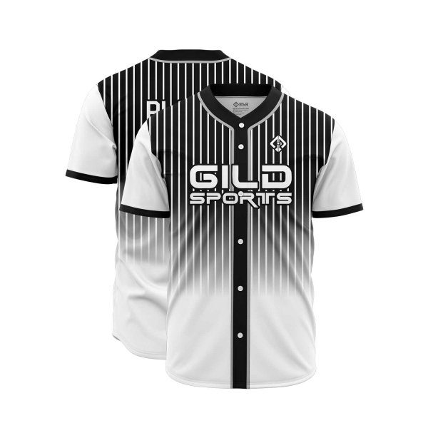 Double view in white and black pine stripe color Custom Baseball Jerseys Cheap