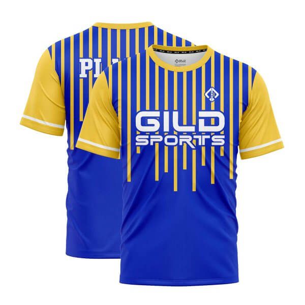 blue and yellow gold stripes Custom Baseball Team Jerseys