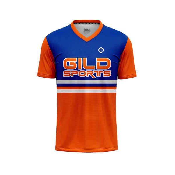 Front view Blue and Orange amazing custom.baseball Jersey