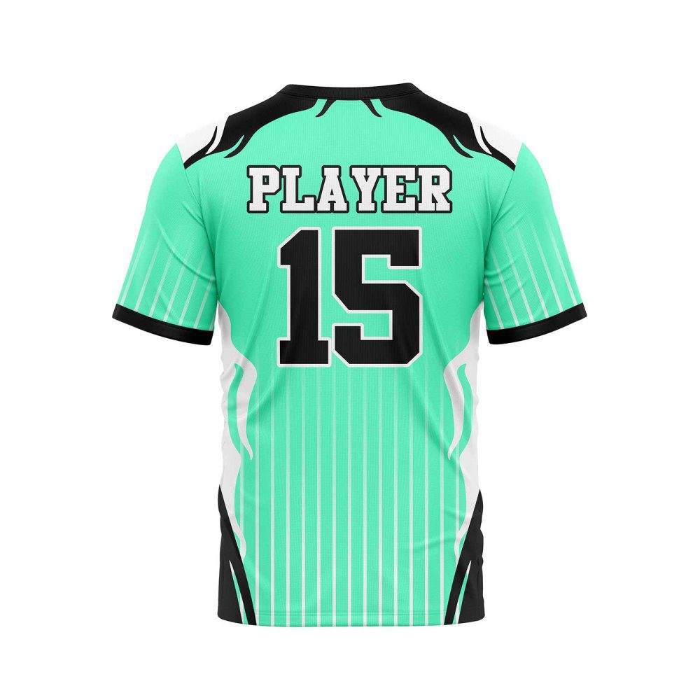 Back view Sea Green Color Customize Jersey Baseball