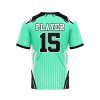 Back view Sea Green Color Customize Jersey Baseball