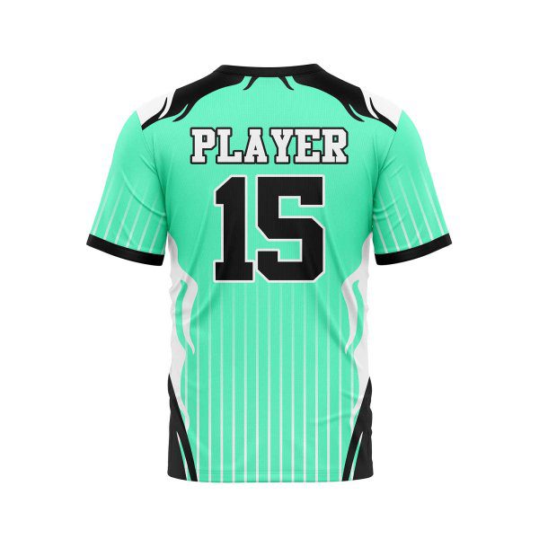 Back view Sea Green Color Customize Jersey Baseball