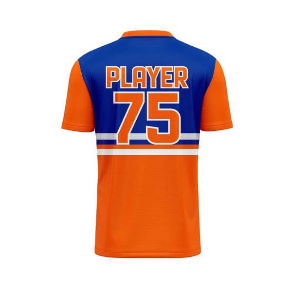 Back view Blue and Orange amazing custom.baseball Jersey