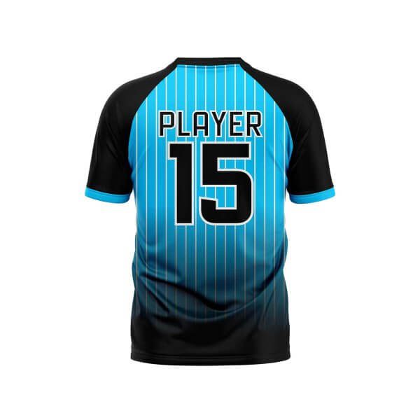 Back view baby blue and black color Design Custom Baseball Jerseys by gild sports