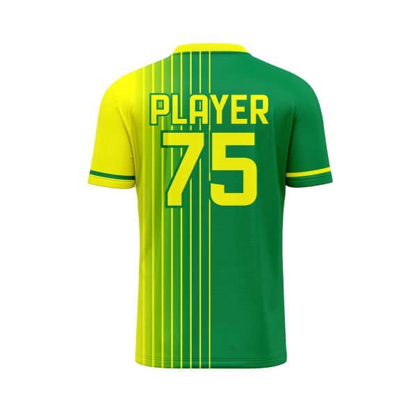 back view yellow and green color plain baseball jerseys