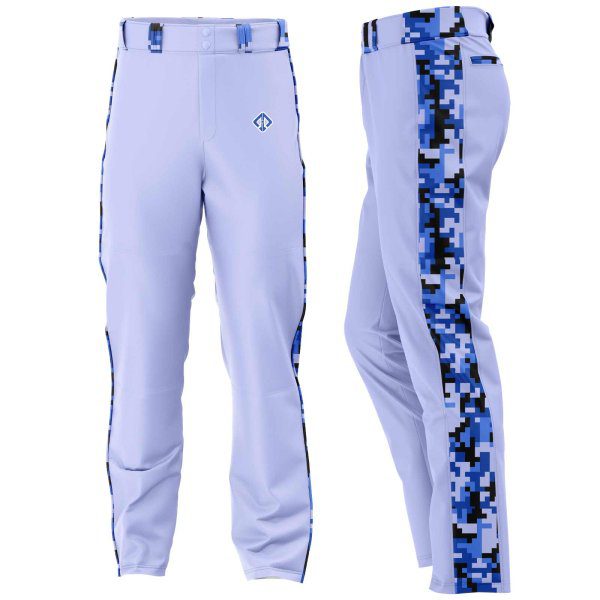 purple color camo kids baseball pants by gild sports