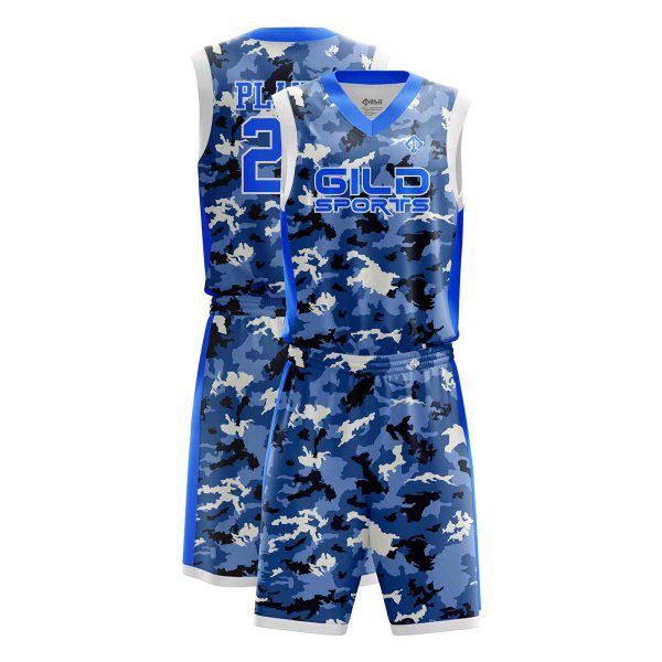 camo color custom basketball uniform by Gild Sports