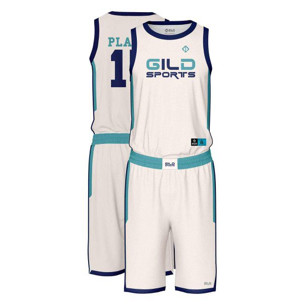 Cream Color personalized basketball uniform by Gild Sports