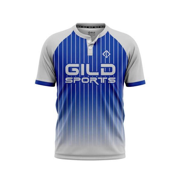 Front view Blue and grey color Baseball Jerseys Vancouver by gild sports