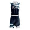 Front view Black color basketball kit design by Gild Sports