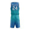 Back view sea green color personalized basketball kits by Gild sports