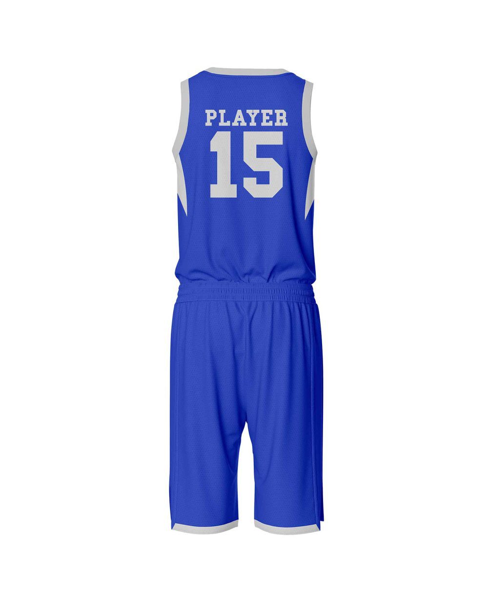 Back View Royal Blue blank basketball uniforms by Gild Sports