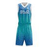 Front view sea green color personalized basketball kits by Gild sports