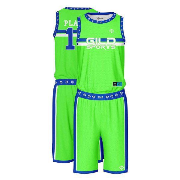 Light Green customized design basketball uniforms by Gild Sports