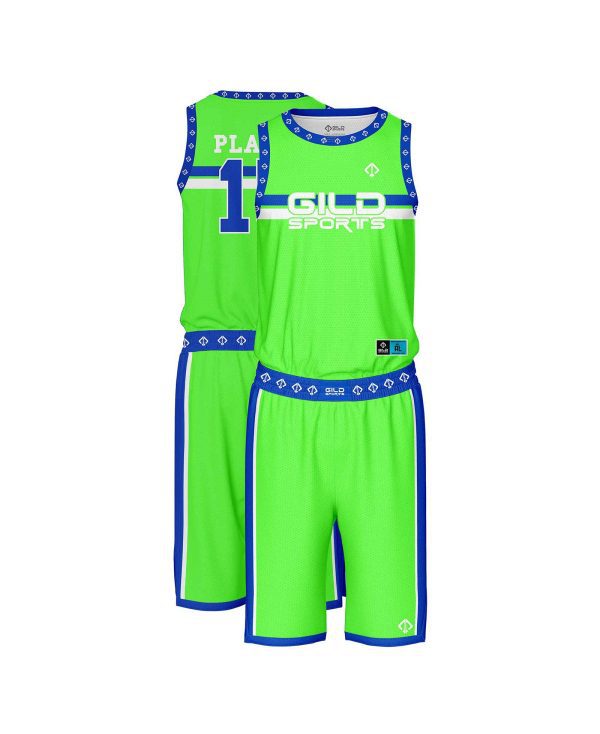 Light Green customized design basketball uniforms by Gild Sports
