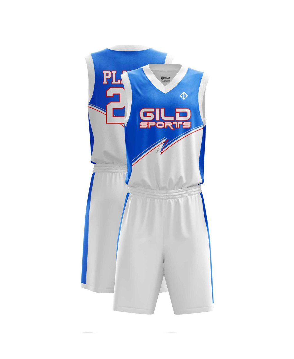 Royal Blue and White design for basketball uniform by Gild Sports